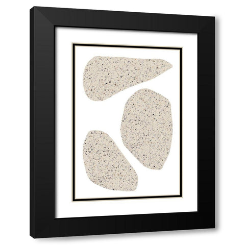 Stone Composition Black Modern Wood Framed Art Print with Double Matting by Sawall, Anastasia