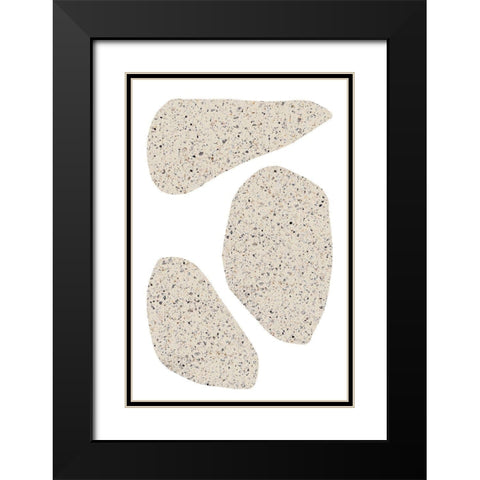 Stone Composition Black Modern Wood Framed Art Print with Double Matting by Sawall, Anastasia