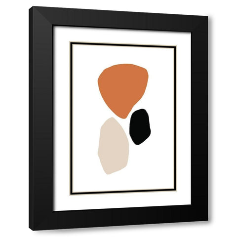 Abstract Shapes Black Modern Wood Framed Art Print with Double Matting by Sawall, Anastasia