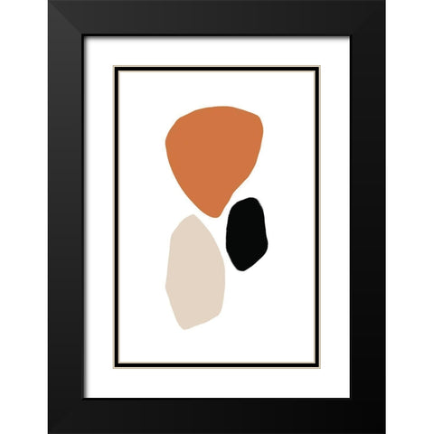 Abstract Shapes Black Modern Wood Framed Art Print with Double Matting by Sawall, Anastasia