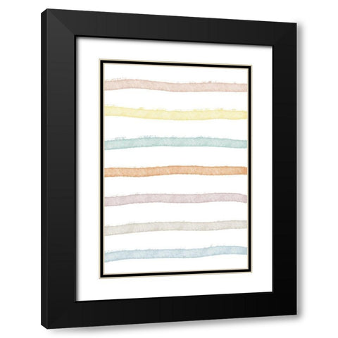 Colorful Lines Black Modern Wood Framed Art Print with Double Matting by Sawall, Anastasia