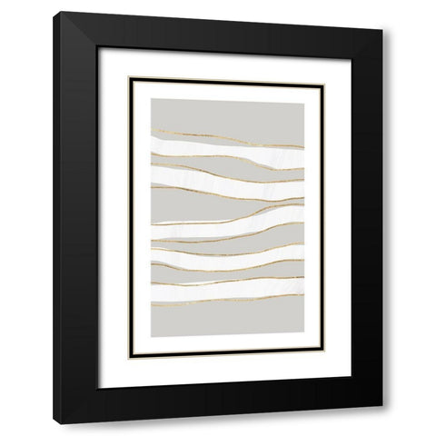 Lines Black Modern Wood Framed Art Print with Double Matting by Sawall, Anastasia