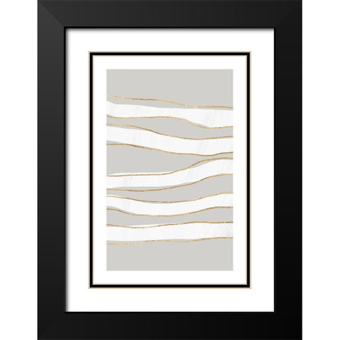 Lines Black Modern Wood Framed Art Print with Double Matting by Sawall, Anastasia