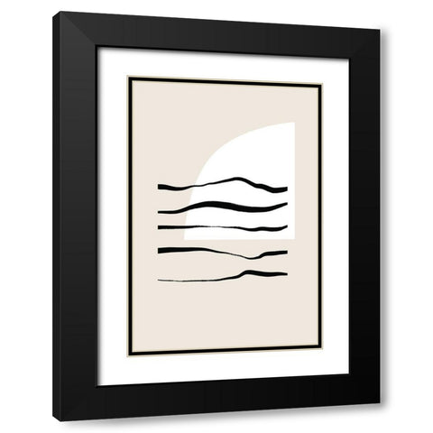 Sunset and Waves Black Modern Wood Framed Art Print with Double Matting by Sawall, Anastasia