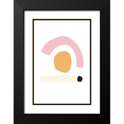 Happy Shapes Black Modern Wood Framed Art Print with Double Matting by Sawall, Anastasia