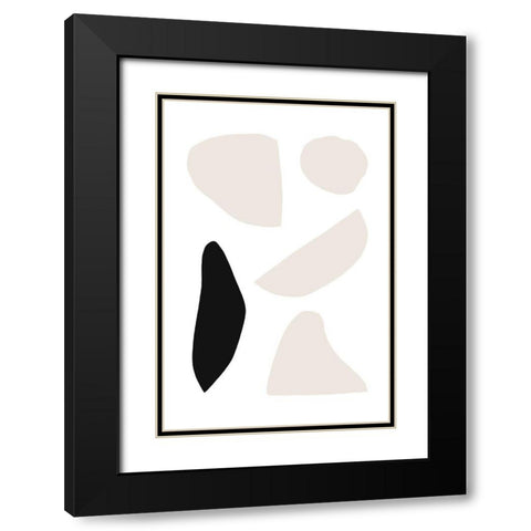 Organic Shapes Black Modern Wood Framed Art Print with Double Matting by Sawall, Anastasia