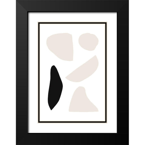 Organic Shapes Black Modern Wood Framed Art Print with Double Matting by Sawall, Anastasia
