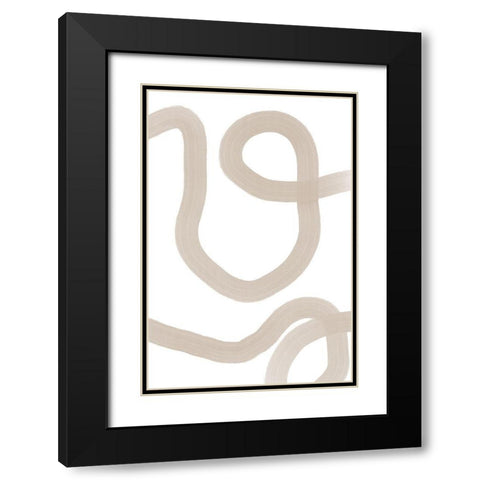 Single Line Black Modern Wood Framed Art Print with Double Matting by Sawall, Anastasia