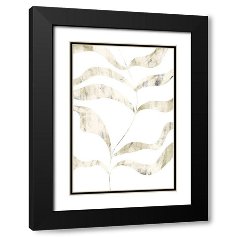 Textured Leaves Black Modern Wood Framed Art Print with Double Matting by Sawall, Anastasia