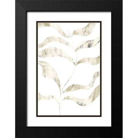 Textured Leaves Black Modern Wood Framed Art Print with Double Matting by Sawall, Anastasia