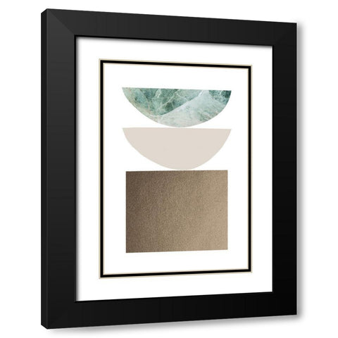Textured Shapes Black Modern Wood Framed Art Print with Double Matting by Sawall, Anastasia