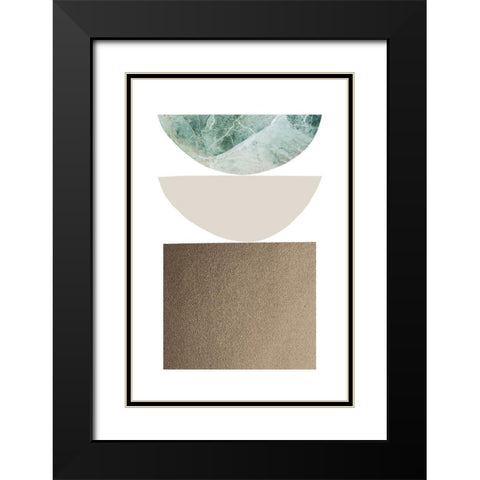 Textured Shapes Black Modern Wood Framed Art Print with Double Matting by Sawall, Anastasia