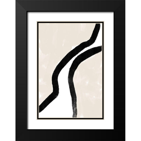 Abstracto Bordered Black Modern Wood Framed Art Print with Double Matting by Sawall, Anastasia