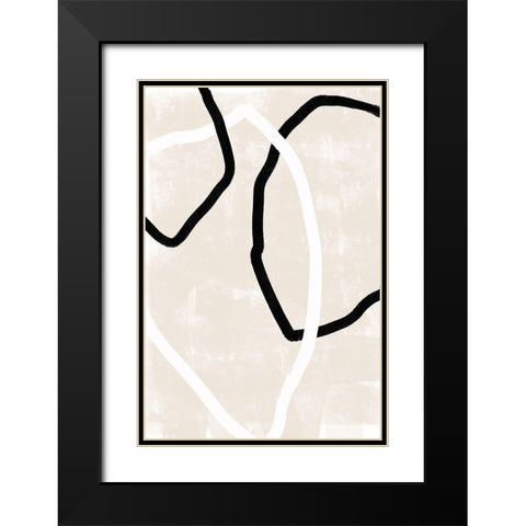 Abstracto Trio Black Modern Wood Framed Art Print with Double Matting by Sawall, Anastasia