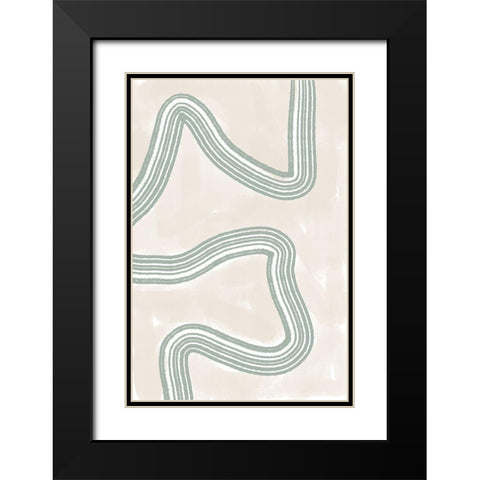 Abstracto Twist Black Modern Wood Framed Art Print with Double Matting by Sawall, Anastasia