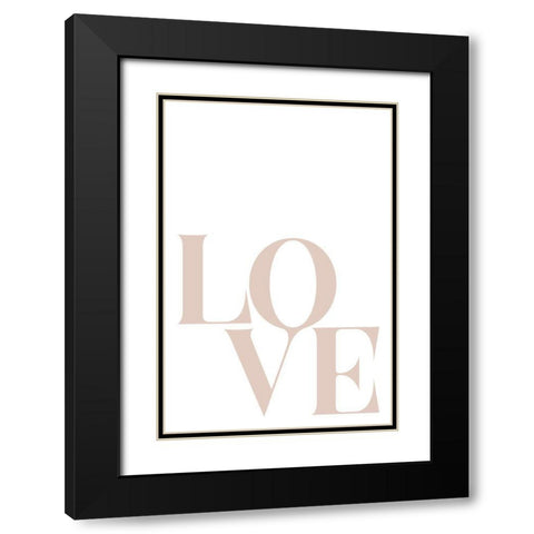 Love Beige Black Modern Wood Framed Art Print with Double Matting by Sawall, Anastasia