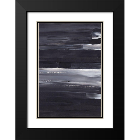 Shades of Blue Black Modern Wood Framed Art Print with Double Matting by Sawall, Anastasia