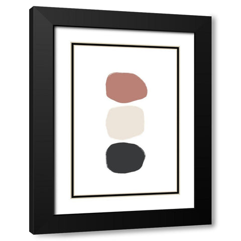 Three Stones - Coloured Black Modern Wood Framed Art Print with Double Matting by Sawall, Anastasia