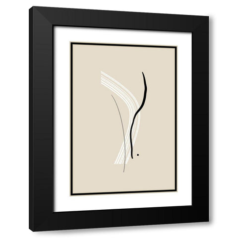 Composition of Lines - The Second Black Modern Wood Framed Art Print with Double Matting by Sawall, Anastasia