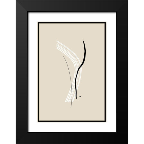 Composition of Lines - The Second Black Modern Wood Framed Art Print with Double Matting by Sawall, Anastasia