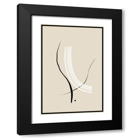 Composition of Lines - The Third Black Modern Wood Framed Art Print with Double Matting by Sawall, Anastasia