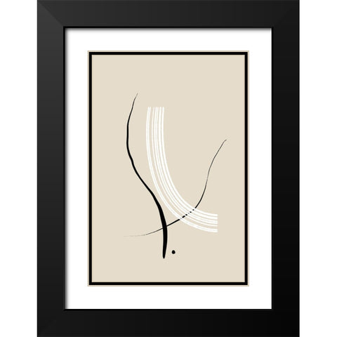 Composition of Lines - The Third Black Modern Wood Framed Art Print with Double Matting by Sawall, Anastasia
