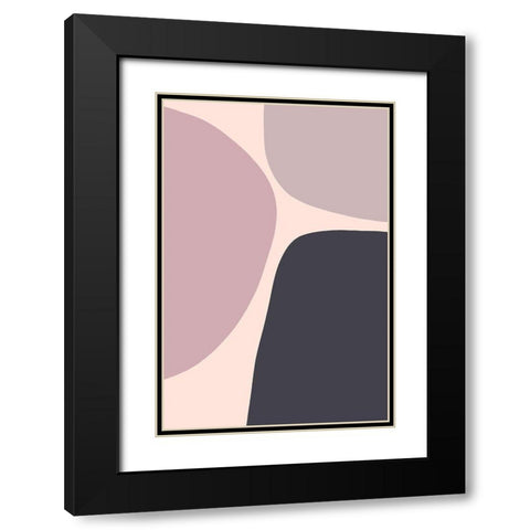 Mauve Trio Black Modern Wood Framed Art Print with Double Matting by Sawall, Anastasia