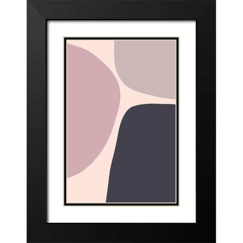 Mauve Trio Black Modern Wood Framed Art Print with Double Matting by Sawall, Anastasia