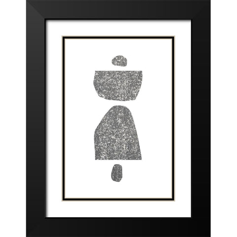 Textured Shapes Black Modern Wood Framed Art Print with Double Matting by Sawall, Anastasia
