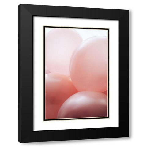 Rosy Balloons Black Modern Wood Framed Art Print with Double Matting by Sawall, Anastasia