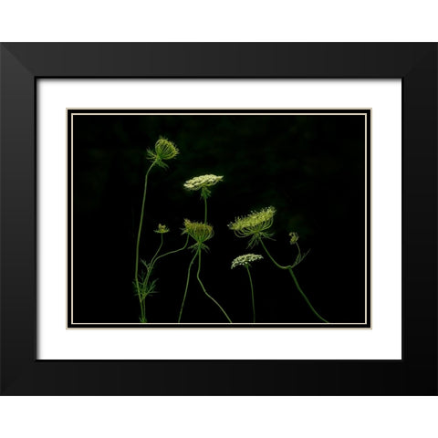 A Green Dance Black Modern Wood Framed Art Print with Double Matting by Chen, Jennifer