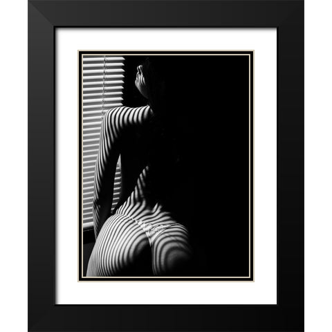 1 P.M. Black Modern Wood Framed Art Print with Double Matting by Chai Telan, Thanakorn