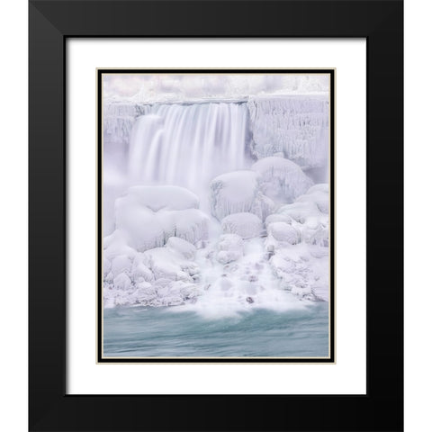 The Dreaming Frozen Waterfall Black Modern Wood Framed Art Print with Double Matting by Lu, Ling