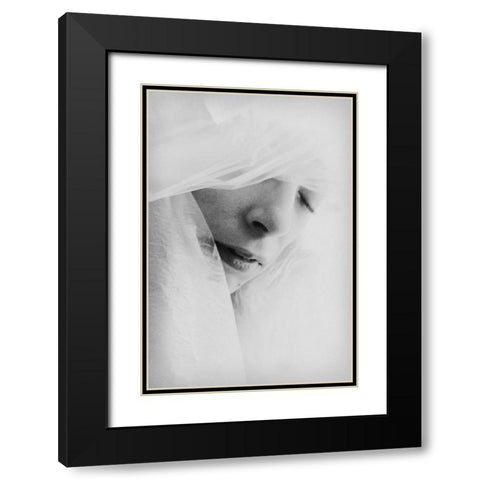 Peaceful Black Modern Wood Framed Art Print with Double Matting by Bousca, Bogdan