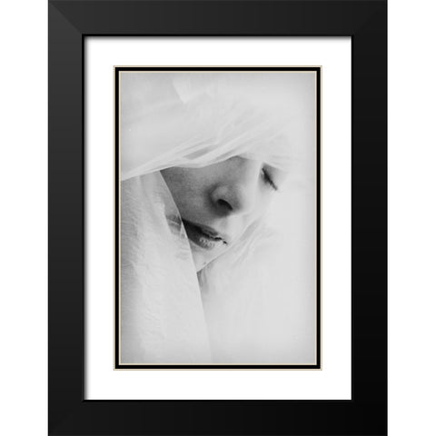 Peaceful Black Modern Wood Framed Art Print with Double Matting by Bousca, Bogdan