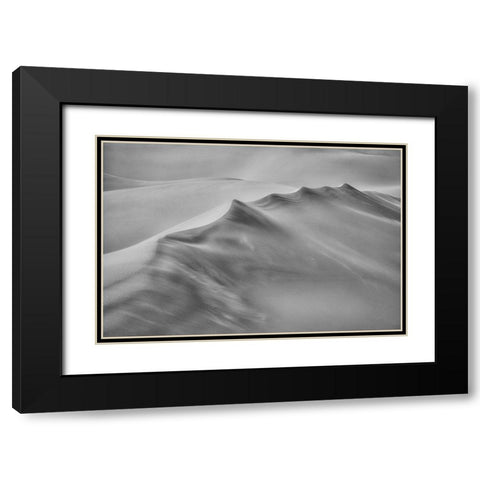Blowing Sand Black Modern Wood Framed Art Print with Double Matting by Zheng, Michael