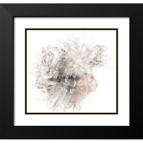 Boy Smoke Black Modern Wood Framed Art Print with Double Matting by Tumminello, Wendy