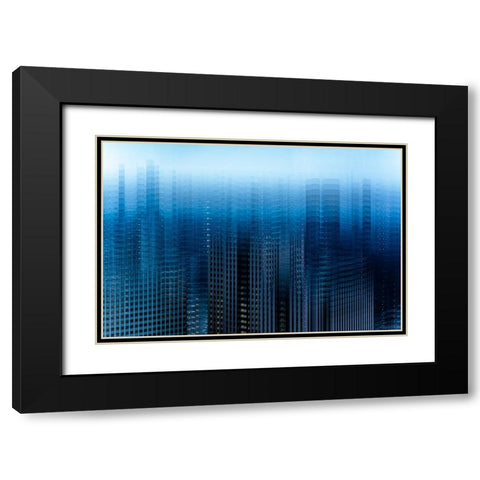 tokyo layers Black Modern Wood Framed Art Print with Double Matting by Makoto, Sasaki