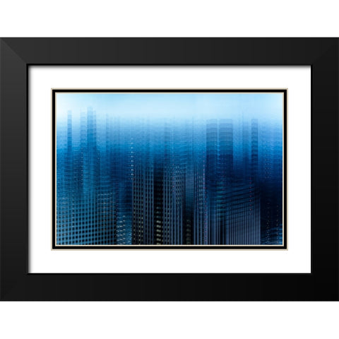 tokyo layers Black Modern Wood Framed Art Print with Double Matting by Makoto, Sasaki