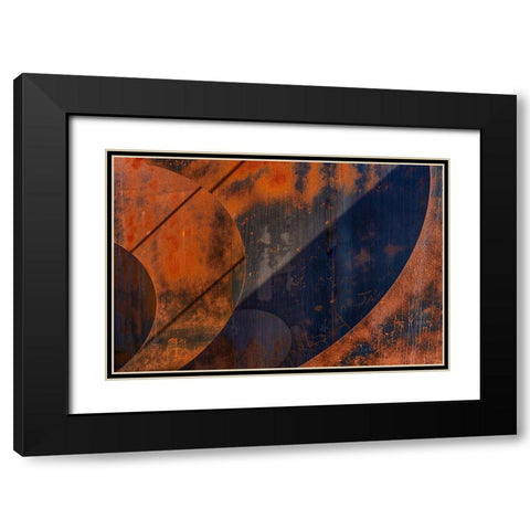 Artistic rusty look Black Modern Wood Framed Art Print with Double Matting by Van Son, Greetje