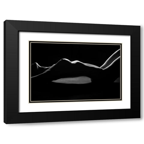 Nude Detail Black Modern Wood Framed Art Print with Double Matting by Blasko, Jan