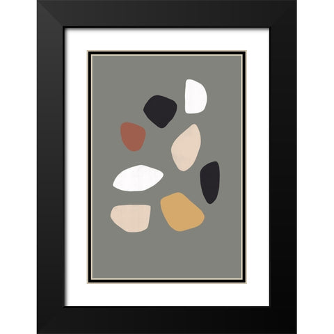 Stones in Harmony Black Modern Wood Framed Art Print with Double Matting by Sawall, Anastasia
