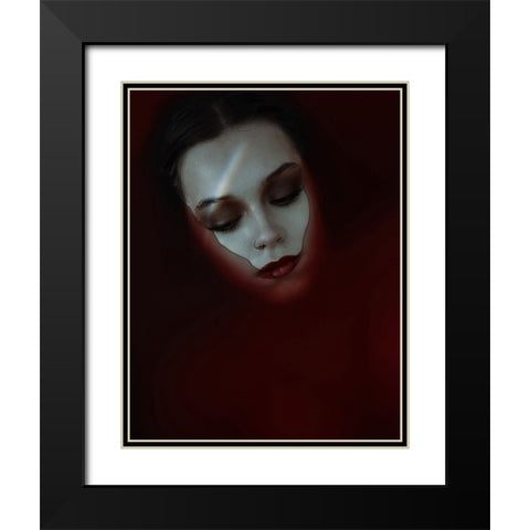 Red Moon Black Modern Wood Framed Art Print with Double Matting by Hasanian, Yasin