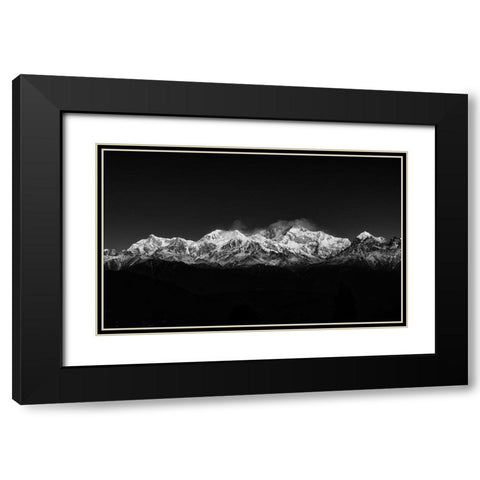 Mt. KANCHENDZONGHA Black Modern Wood Framed Art Print with Double Matting by Sheel, Avijit