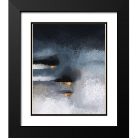 Cloudburst Black Modern Wood Framed Art Print with Double Matting by Fredriksson, Elisabeth