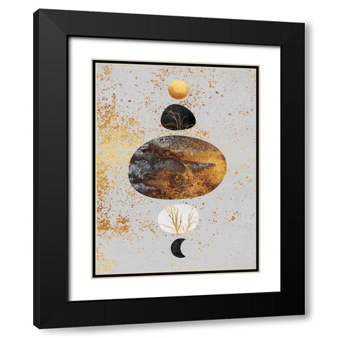 Sun And Moon Black Modern Wood Framed Art Print with Double Matting by Fredriksson, Elisabeth