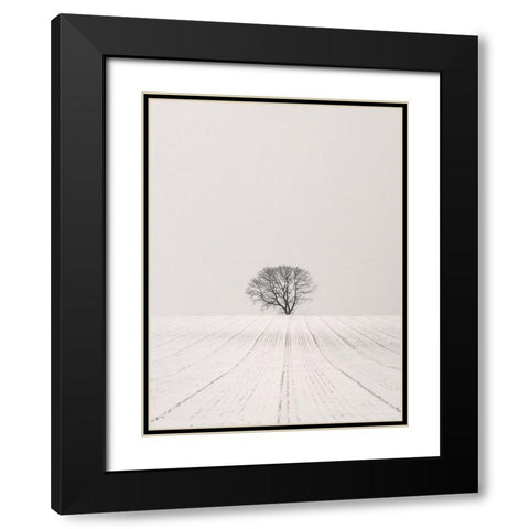 White Desert Black Modern Wood Framed Art Print with Double Matting by Weisbek, Lena