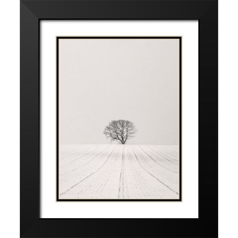 White Desert Black Modern Wood Framed Art Print with Double Matting by Weisbek, Lena