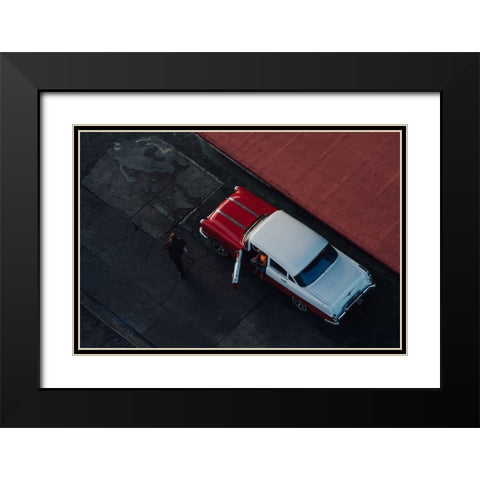 Red Black Modern Wood Framed Art Print with Double Matting by Al-Nasser, Nasser