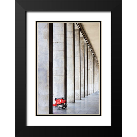 Vespa Black Modern Wood Framed Art Print with Double Matting by Cederberg, Marcus